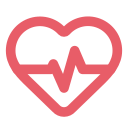 Icono lineal de corazón con pulso para Cardiología Labysalud